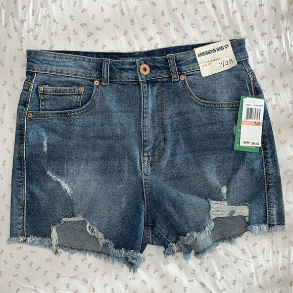 American Rag Jeans High Rise Mom Short Sculpt Stretch Ultra Soft 7/28 NWT - Picture 1 of 9